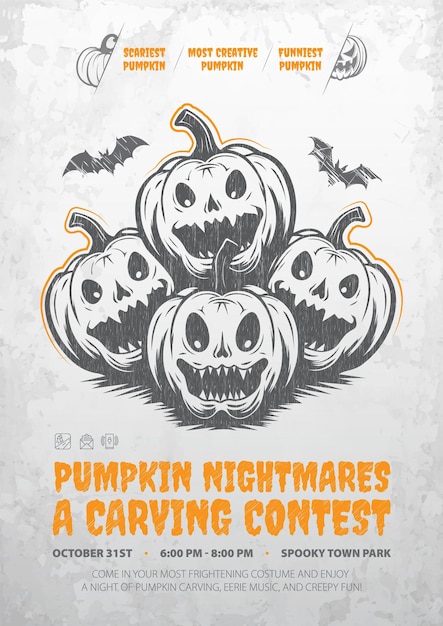 The Ultimate Pumpkin Carving Competition Halloween Poster