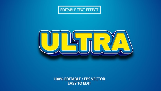 Ultra text effect eps Premium Vector