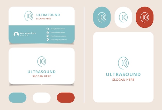 Ultrasound logo design with editable slogan branding book