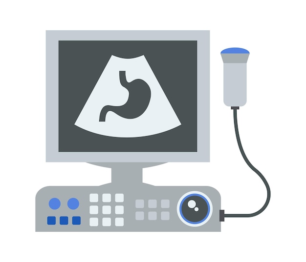 Ultrasound machine Medical Equipment Vector illustration