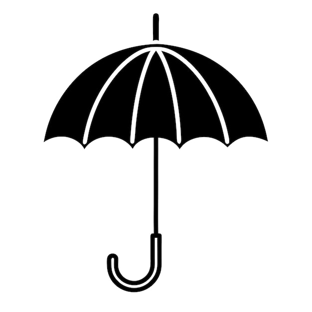 Umbrella black vector silhouette isolated on a white background