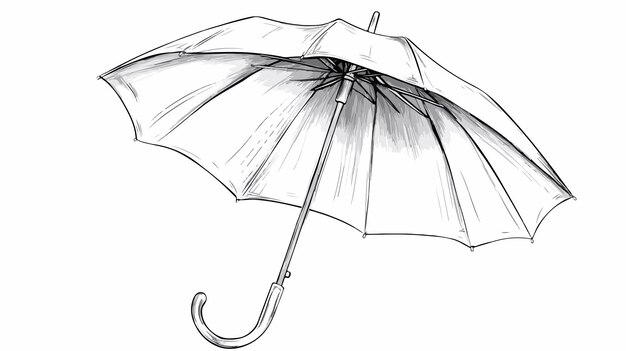 Vector umbrella cartoon vector line drawing