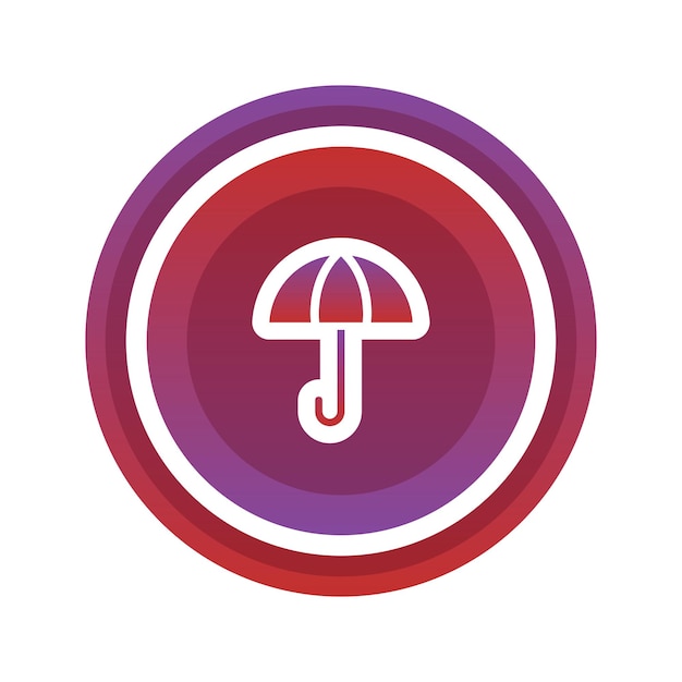 Umbrella coin logo gradient design template icon element