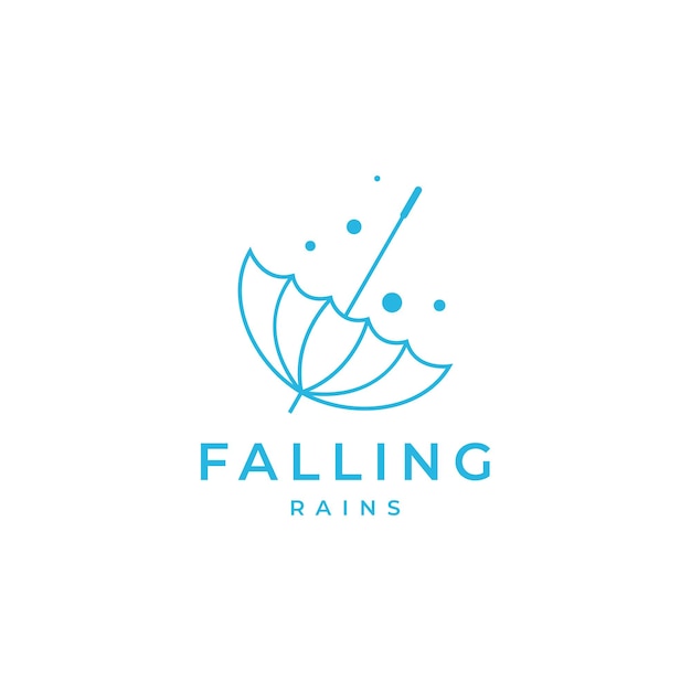 Umbrella falling rain logo design