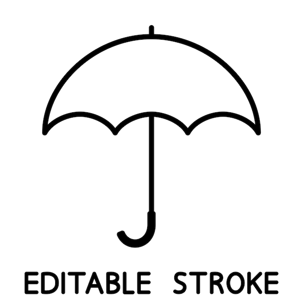 Umbrella icon. Open umbrella in outline style. Water protection symbol