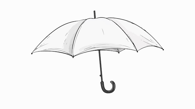 Vector umbrella line drawing cartoon illustration