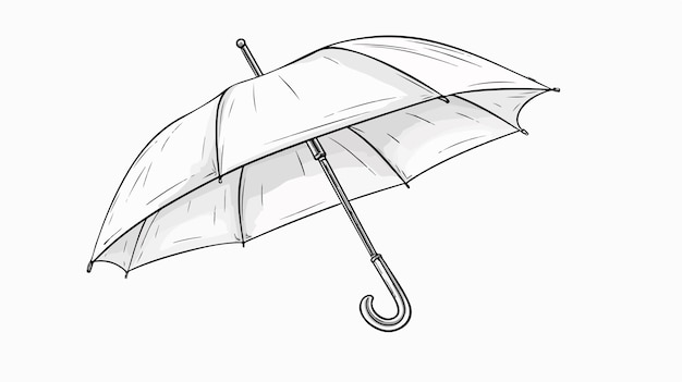 Vector umbrella line drawing cartoon illustration