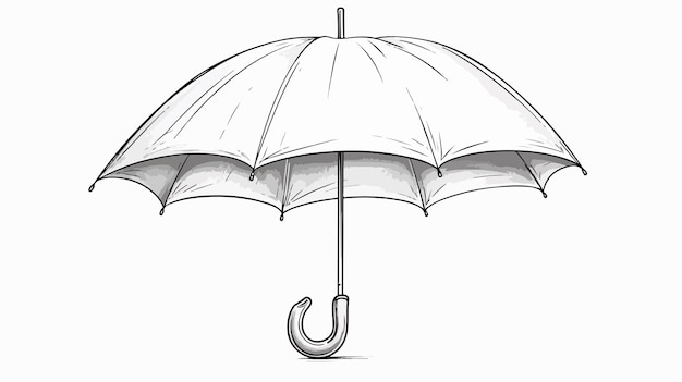 Vector umbrella line drawing cartoon stock illustration