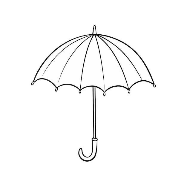 Vector umbrella outline for kids drawing