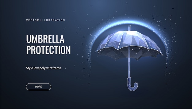 Umbrella shield. Concept of protection and isolation from external risk factors