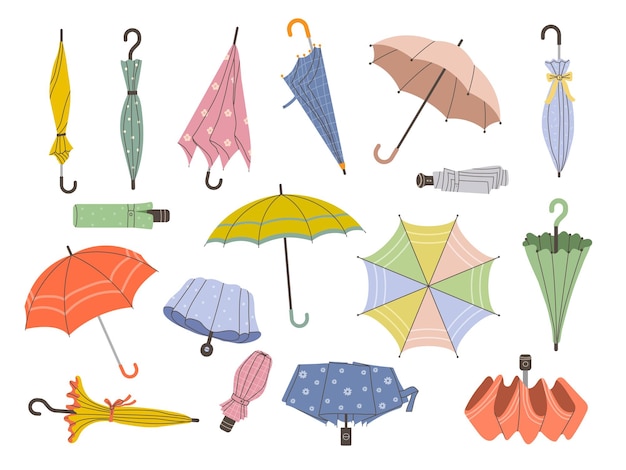 Umbrella Stylized illustrations of seasonal autumn items recent vector colorful umbrellas