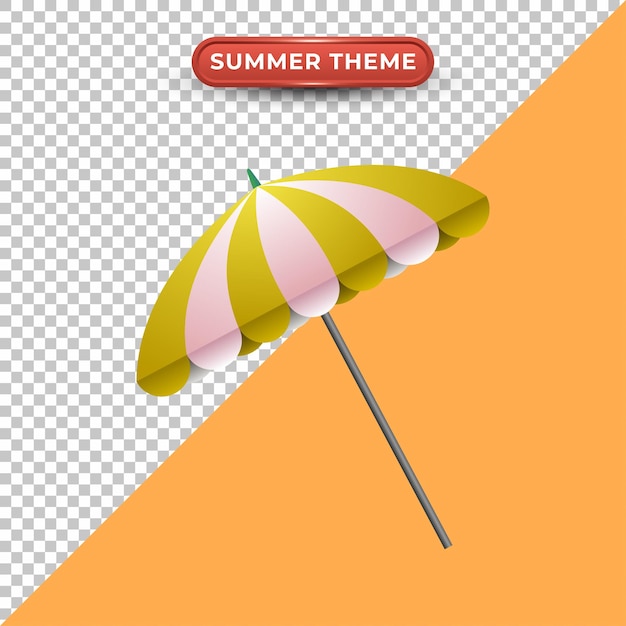 Umbrella with Summer Themed and Transparent Background