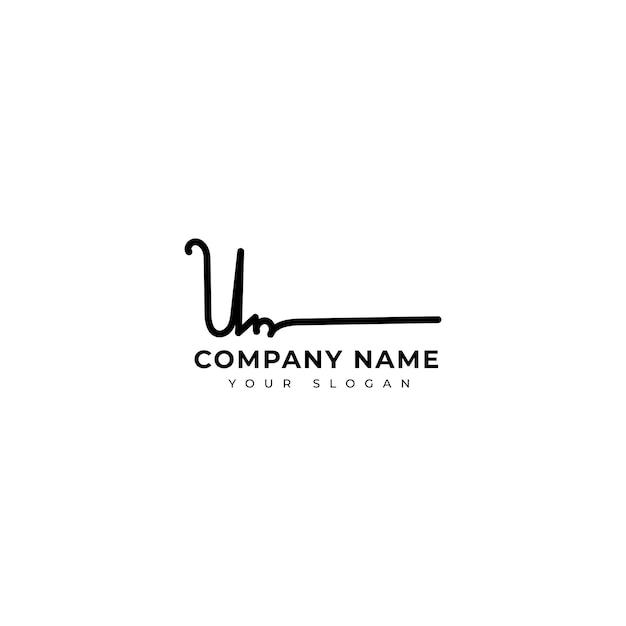 Un Initial signature logo vector design