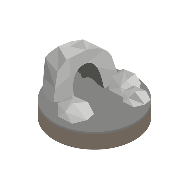 Underground cave isometric 3d icon on a white background