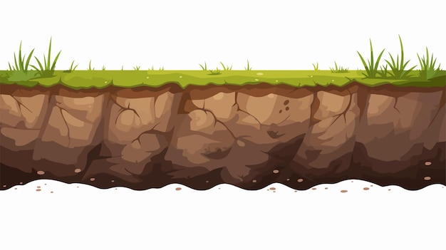 Underground Earth Layers with Dirt and Grass Concept