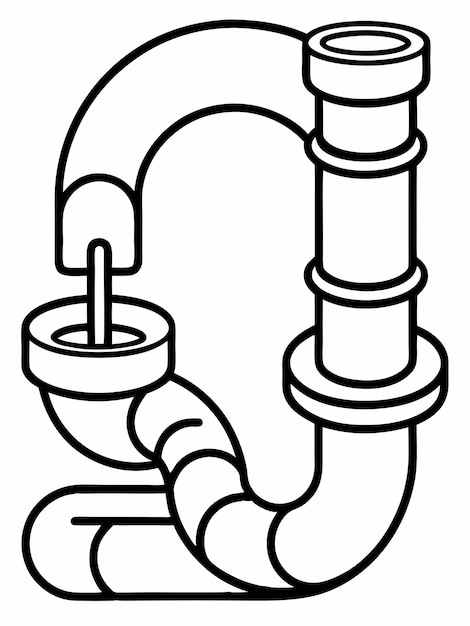 Underground Pipe colouring book pages for children and adults with vector design