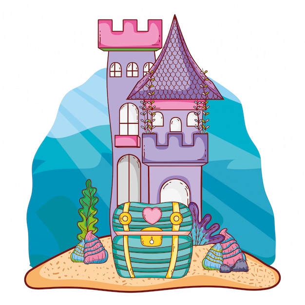 Undersea castle cartoon