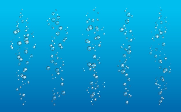 Vector underwater air bubbles realistic