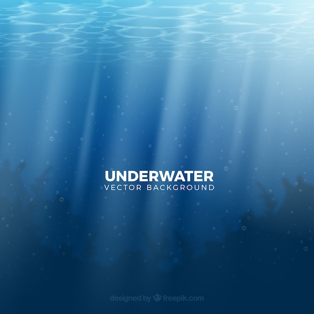 Underwater background in realistic style