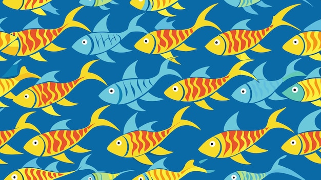 Underwater Seamless Fish Pattern