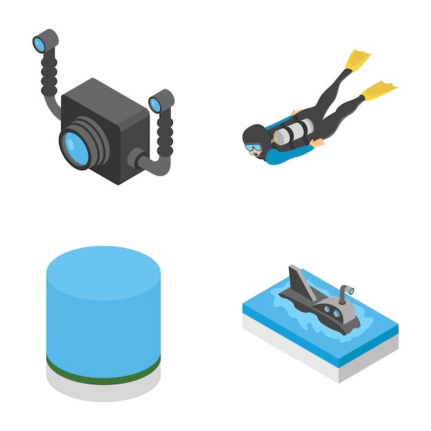 Underwater Snorkelling Icons Pack