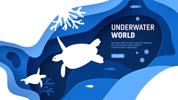 Underwater world page template.  