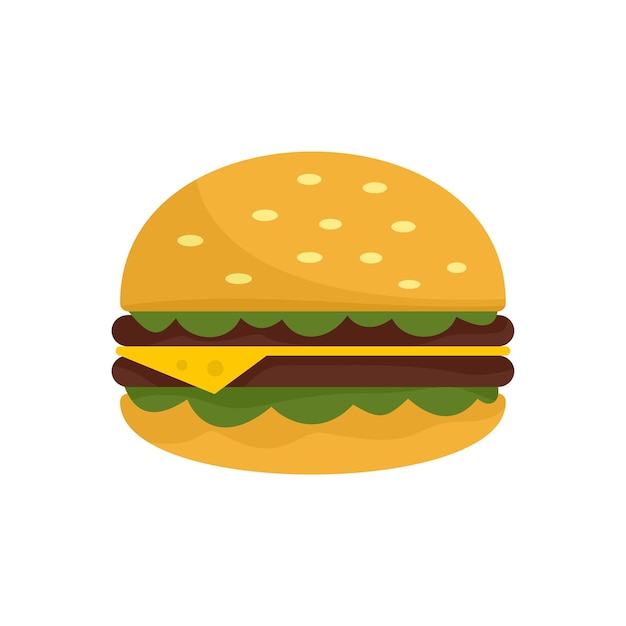 Unhealthy burger icon Flat illustration of unhealthy burger vector icon for web isolated on white