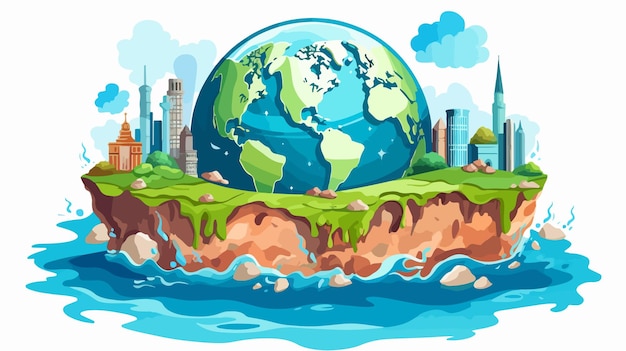 Vector unhealthy earth concept vector illustration