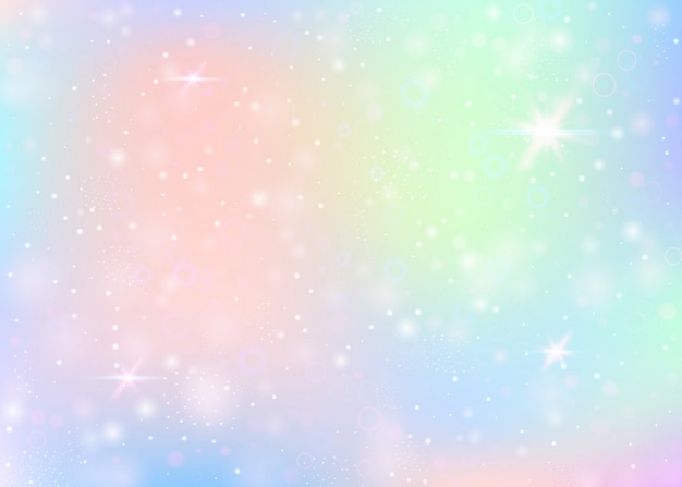 Unicorn background with rainbow mesh.