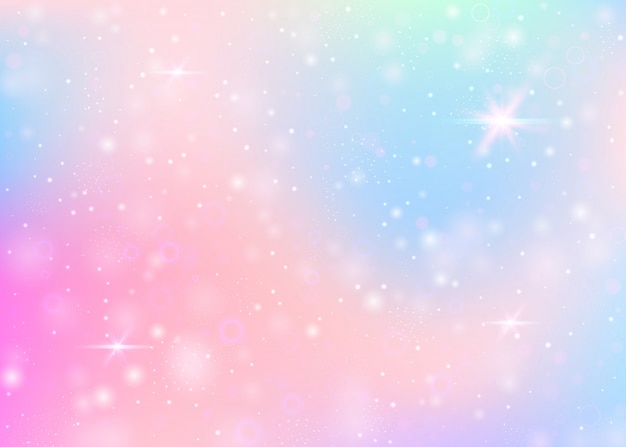 Unicorn background with rainbow mesh.