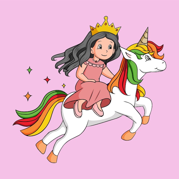 unicorn and a cartoon queen