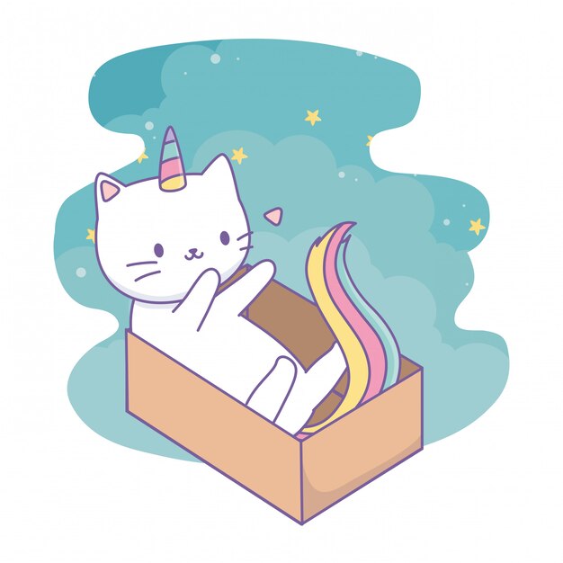 Unicorn cat cartoon  