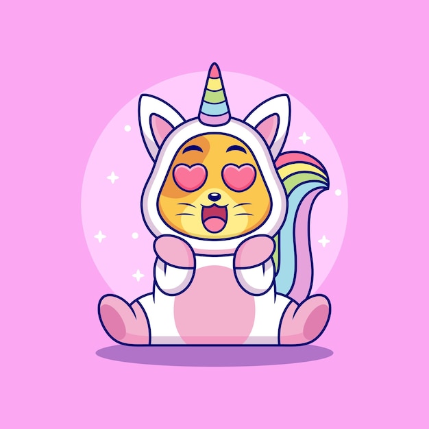 Unicorn cat with cute pose