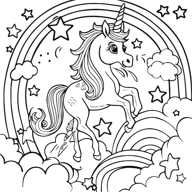 unicorn coloring page for kids