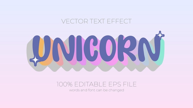 Unicorn editable text effect style EPS editable text effect