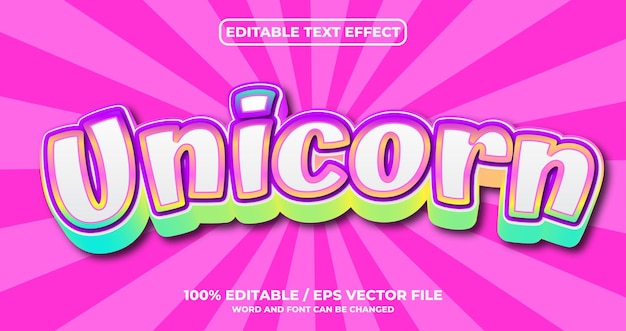 Unicorn editable text effect