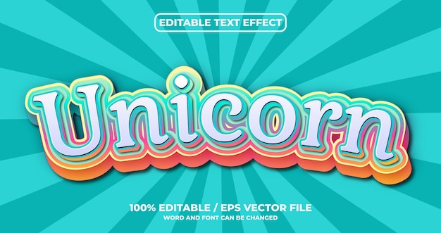 Unicorn editable text effect