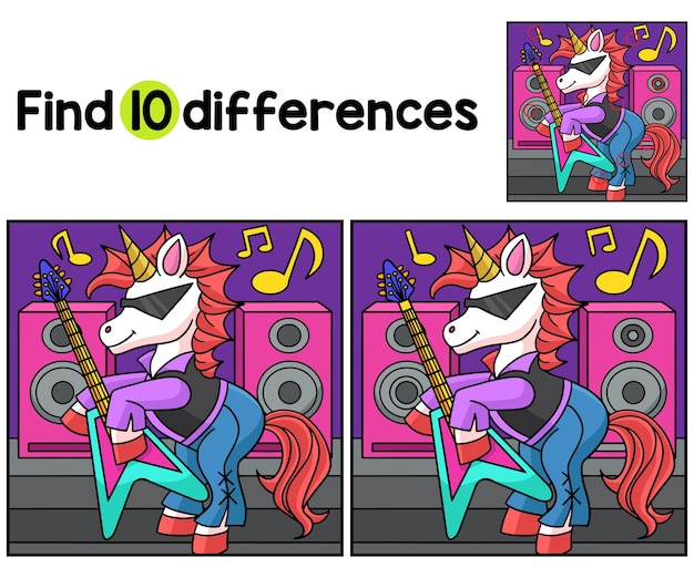 Unicorn Guitarist Find The Differences