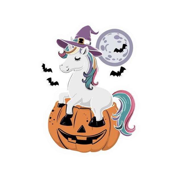 Vector unicorn halloween tshirt design