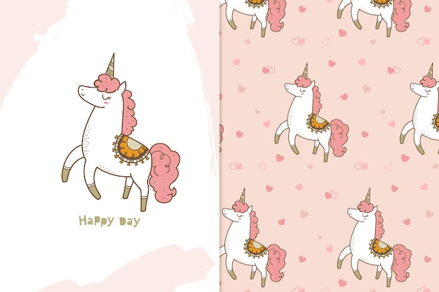 Unicorn happy day pattern