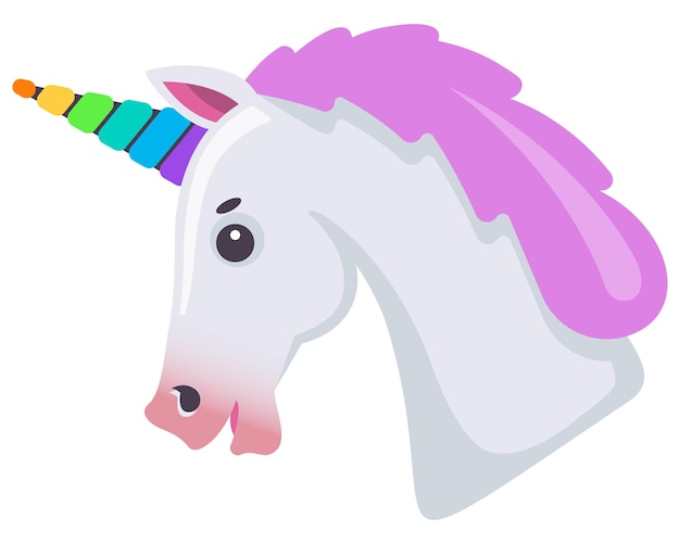 Unicorn head with rainbow horn