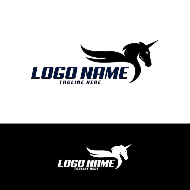 unicorn horse vector logo template