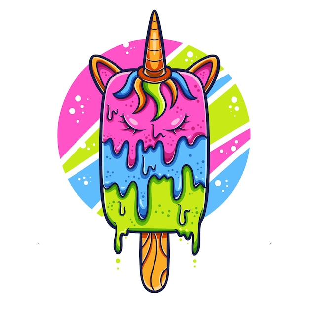 Unicorn Ice Cream Cartoon