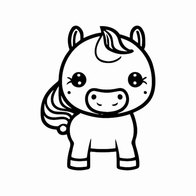 A unicorn is drawn on a white background.