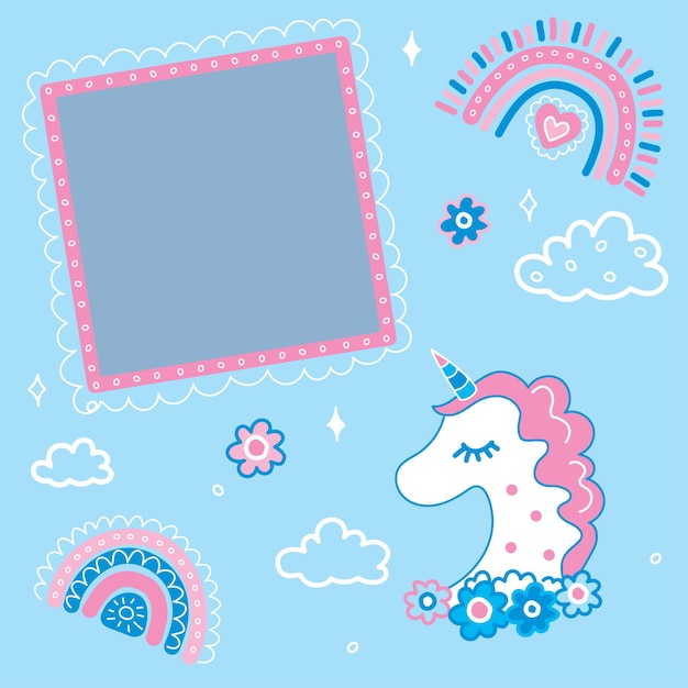 unicorn for kids Scandinavian style photo frames rainbow