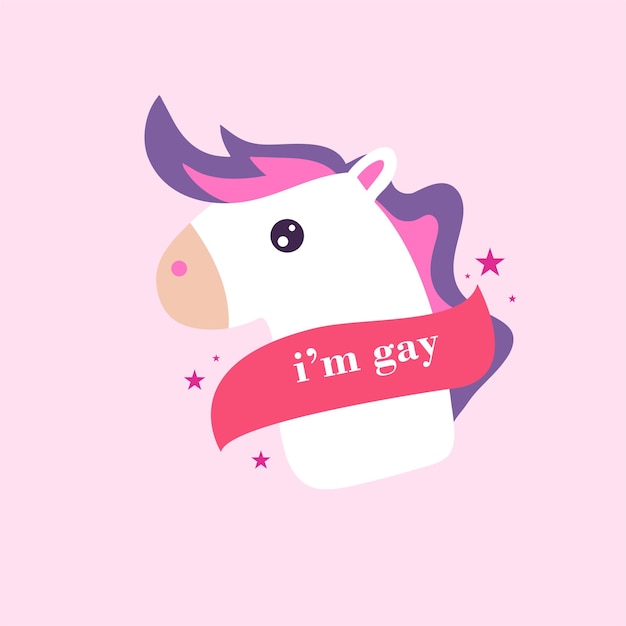 Unicorn lgbt pride design vector