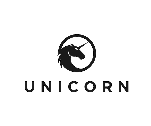 Unicorn logo design vector