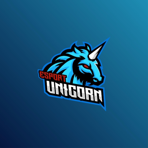 unicorn logo esport team design mascot