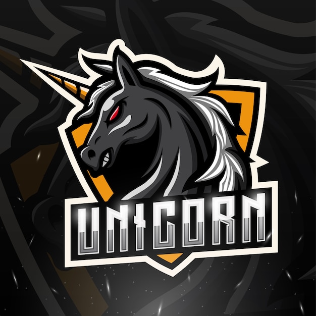 Unicorn mascot esport illustration