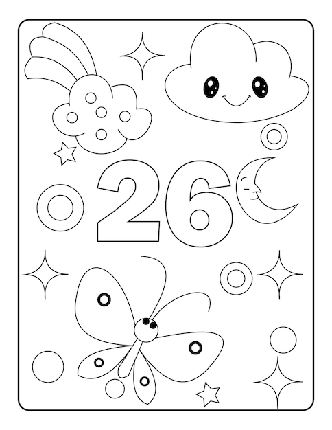 Unicorn number coloring page